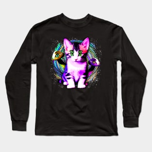 Kitty Cat Psychic Aesthetics Cute Surreal Pet Long Sleeve T-Shirt